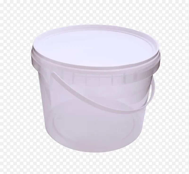 手绘白色透明塑料水桶