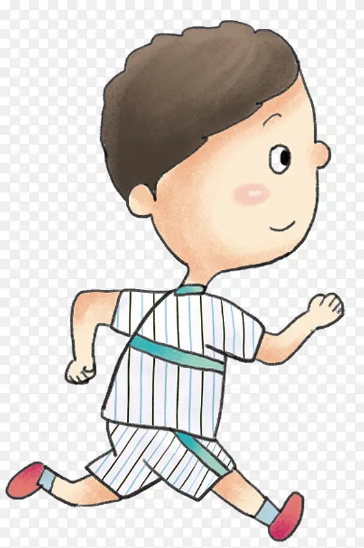 奔跑运动的小男孩