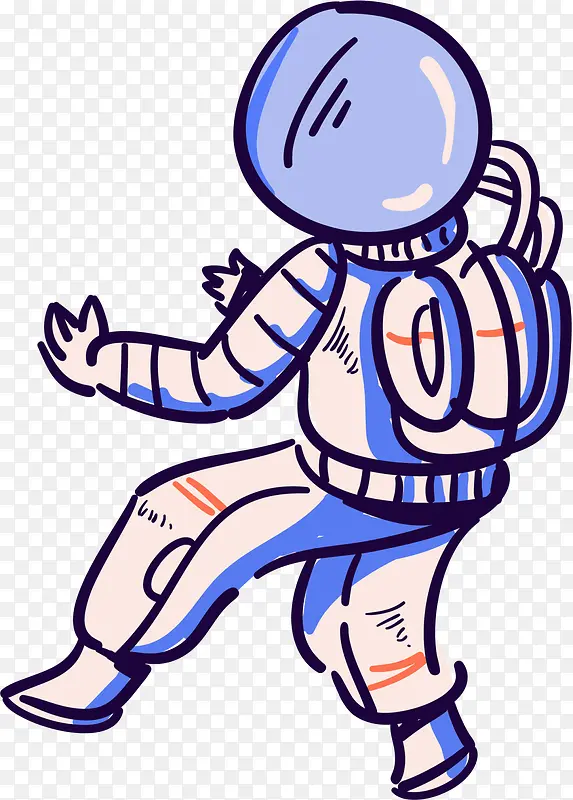 蓝色可爱卡通宇航员