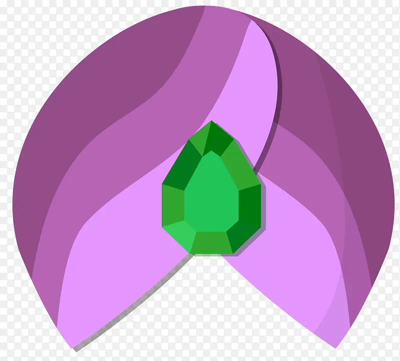 绿宝石矢量紫色包头巾