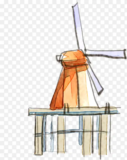卡通可爱手绘风车