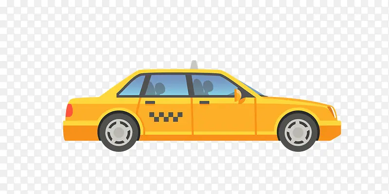 卡通黄色出租车