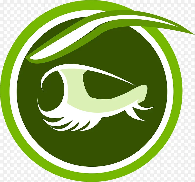 绿色网页假睫毛化妆品icon