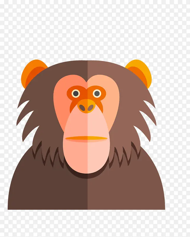 卡通扁平化程序猿猴子头像png