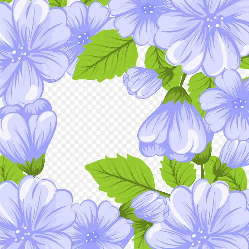 淡蓝色花朵背景标题框