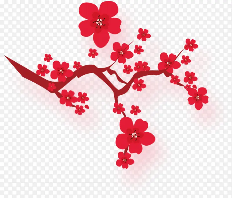 春天红色杜鹃花装饰