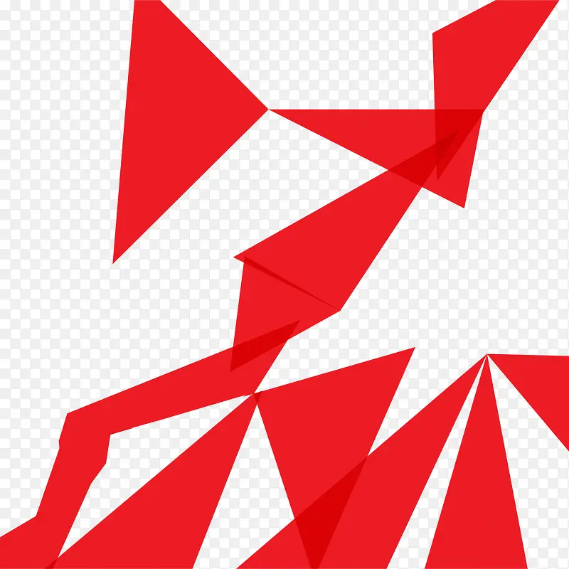 红色不规则三角形形状