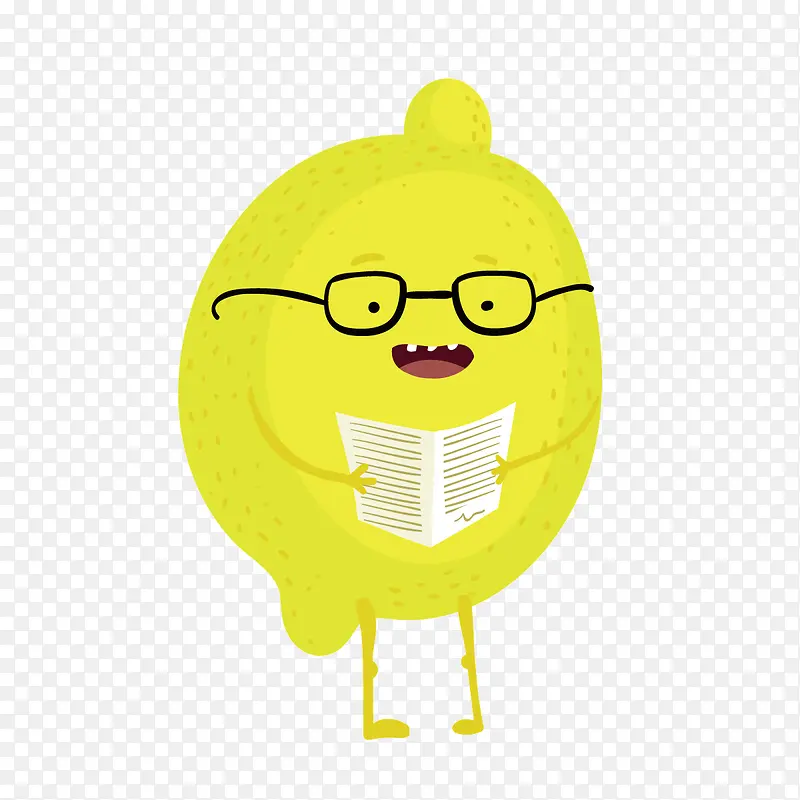 看报纸的柠檬矢量图