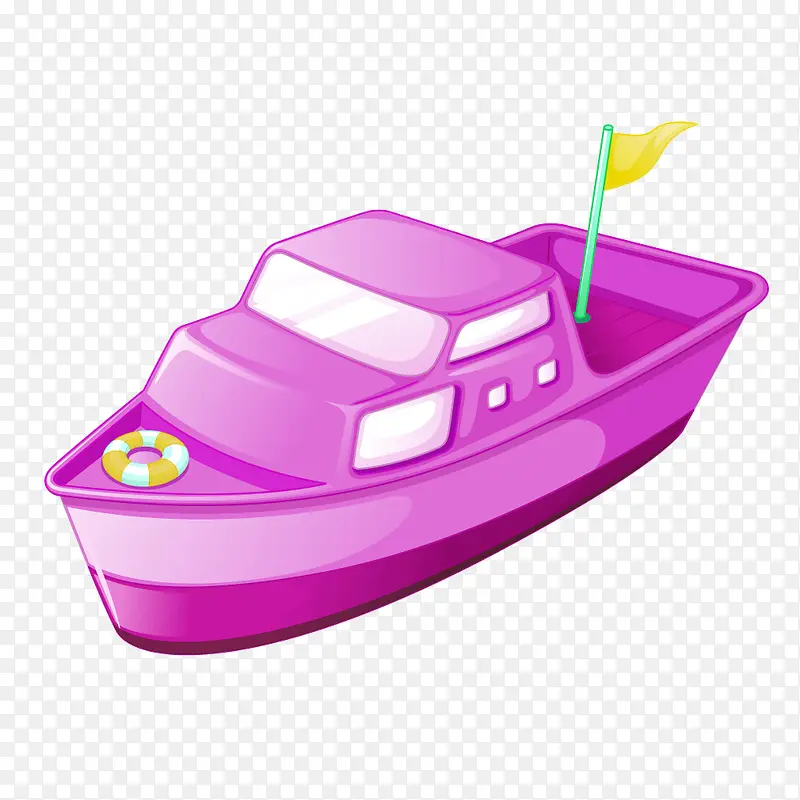 紫色质感小船