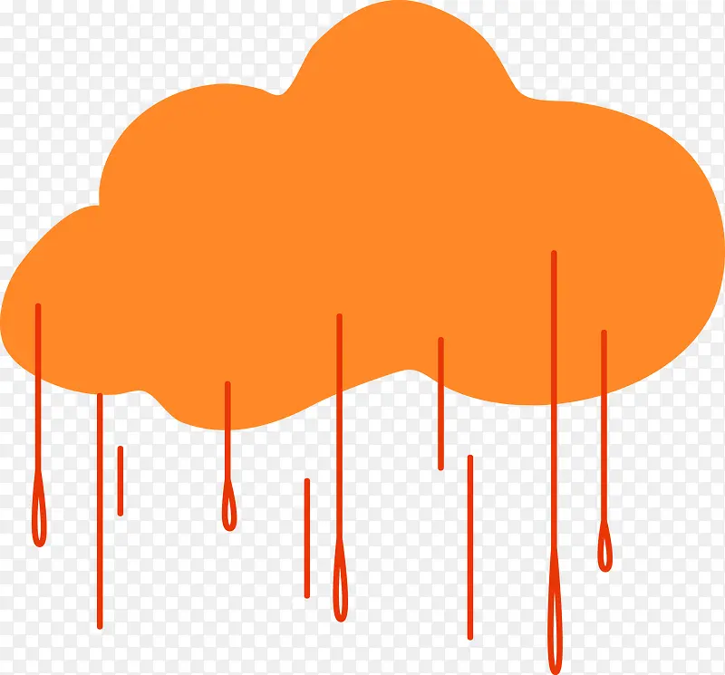 卡通下雨的云朵素材图
