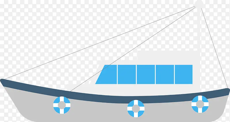 卡通矢量渔船素材