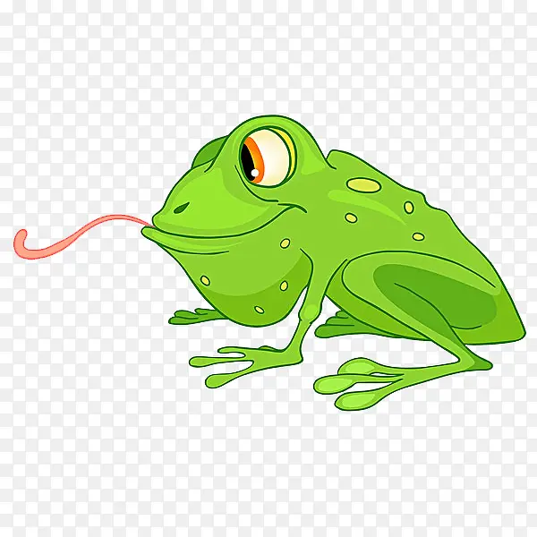 吐舌头的绿色青蛙