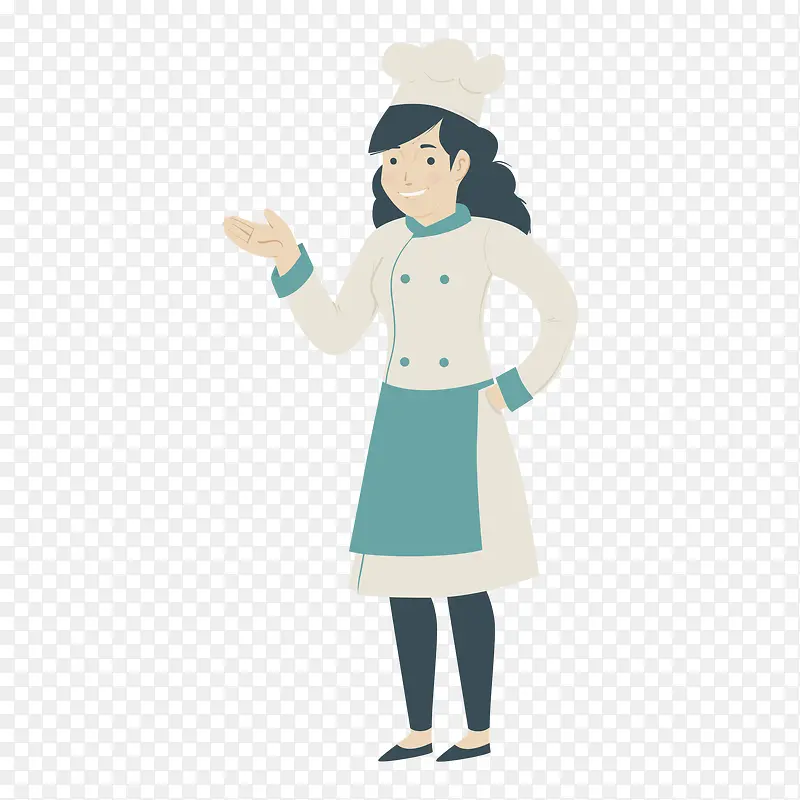 卡通装饰人物介绍海报设计女厨师