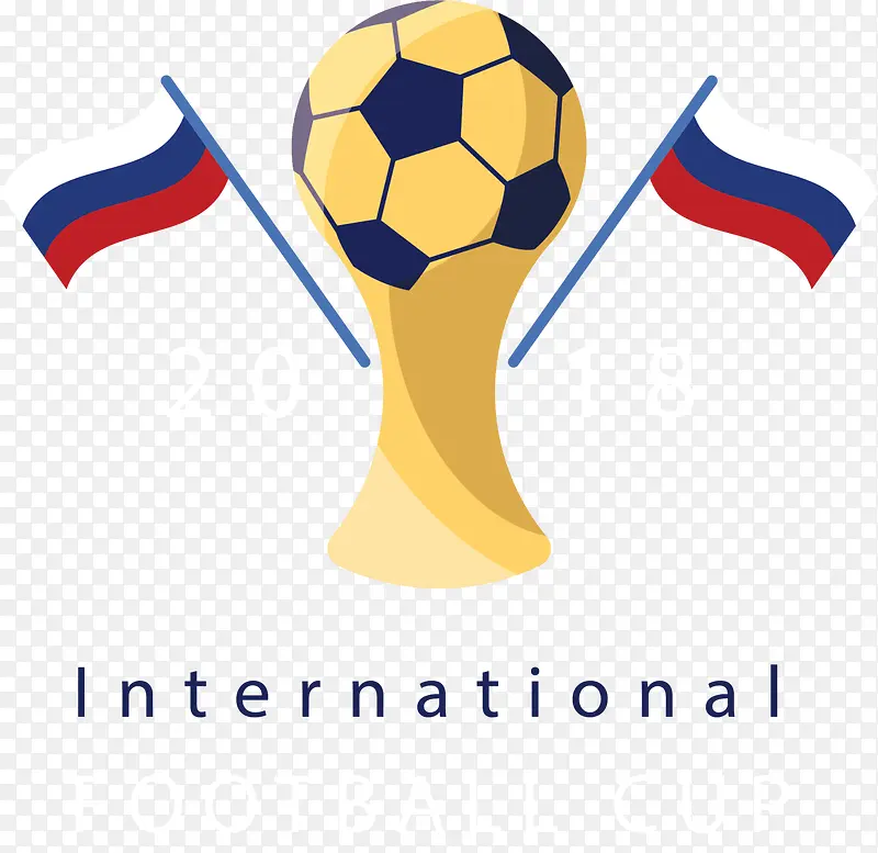 世界杯奖杯图标和旗子