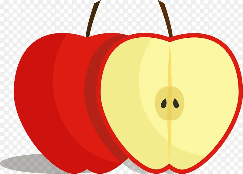 红色圆弧苹果食物元素