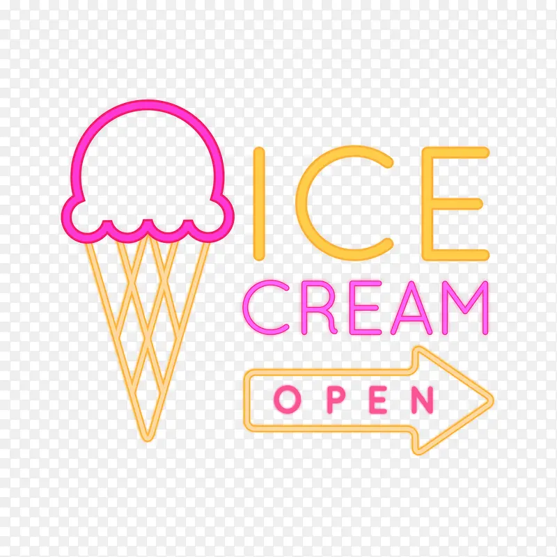 创意冰淇淋店招牌霓虹灯灯饰