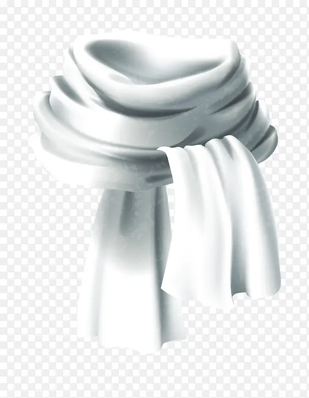 白色的冬天羊绒围巾