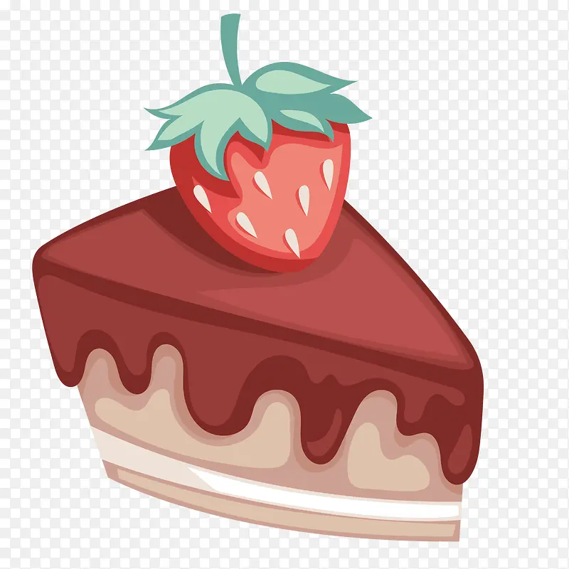 手绘卡通草莓生日蛋糕海报设计素