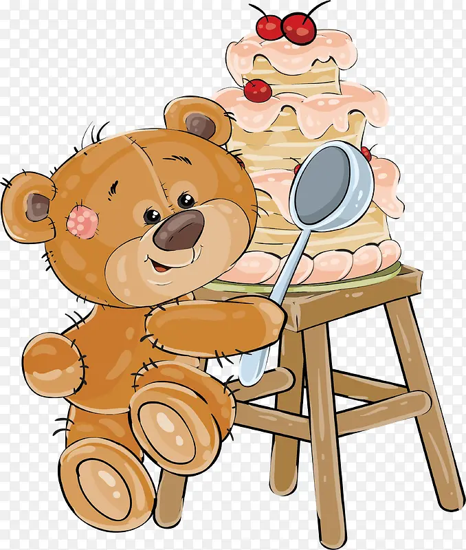 做蛋糕的小熊