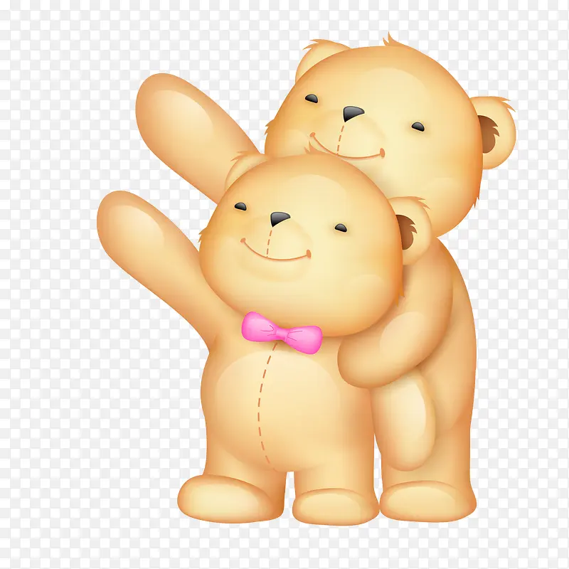 矢量可爱情侣抱熊