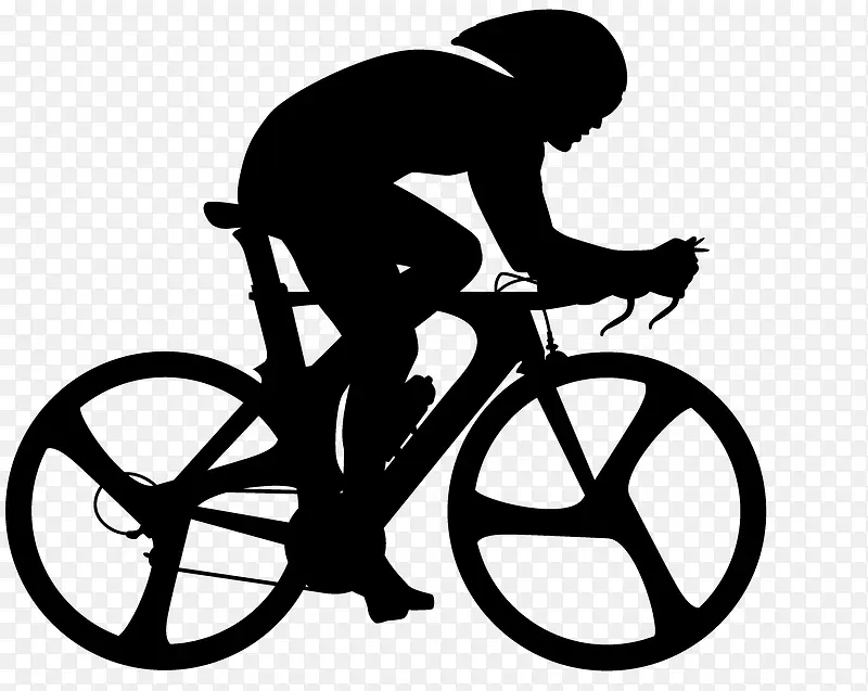 赛车手骑自行车剪影