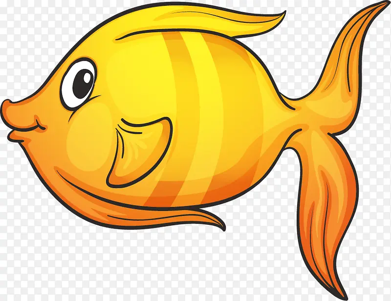 卡通手绘黄色的鱼