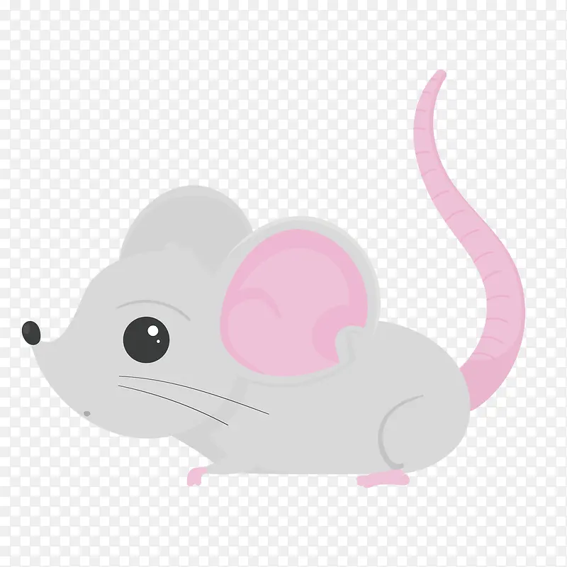 灰色粉色设计卡通小老鼠