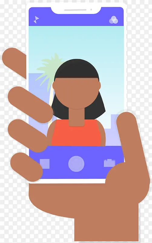 卡通扁平手机远程视频UI设计