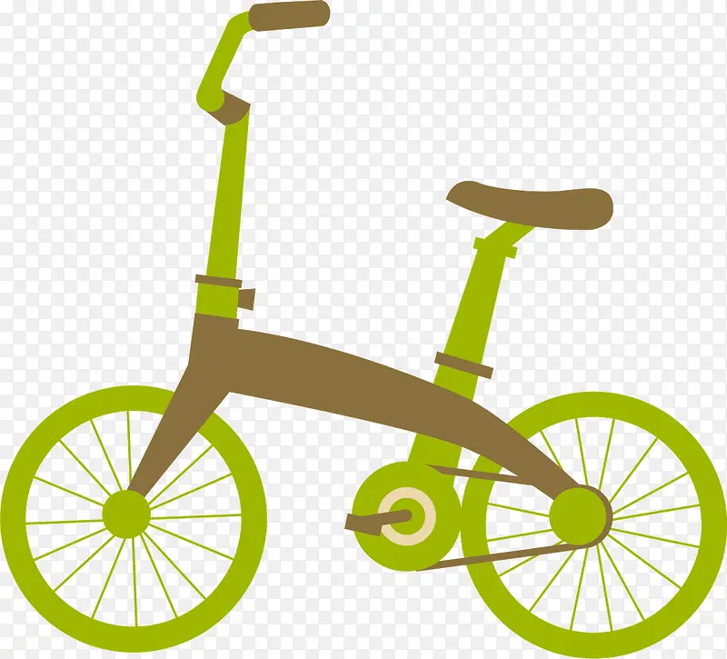 绿色可爱卡通自行车