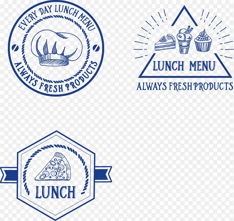 蓝色食物相关logo