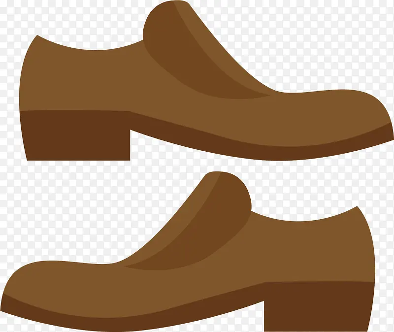 矢量图一双棕色的皮鞋