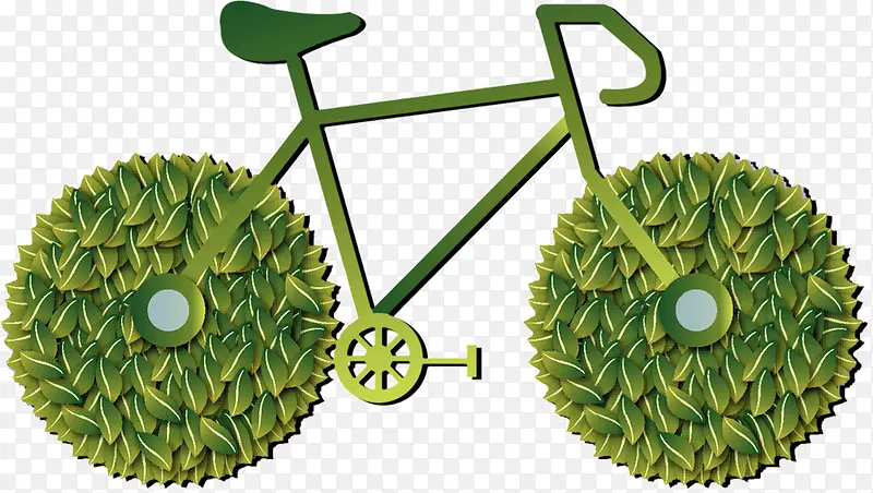 绿色树叶造型自行车