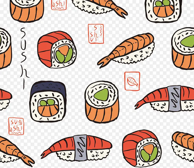 矢量日本料理寿司
