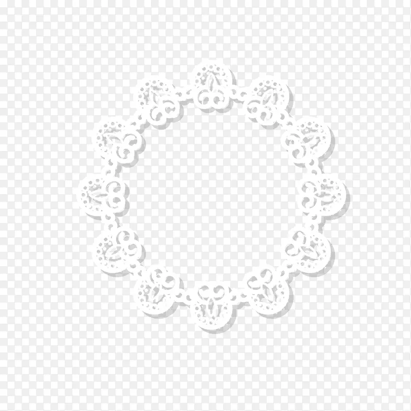 白色圆形蕾丝矢量图