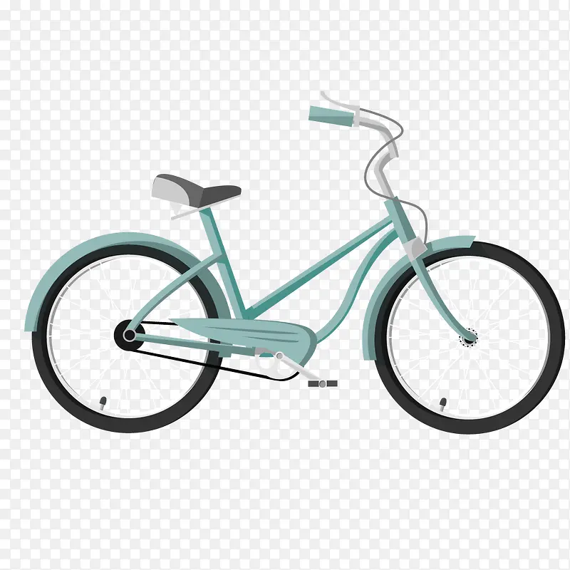 绿色卡通自行车
