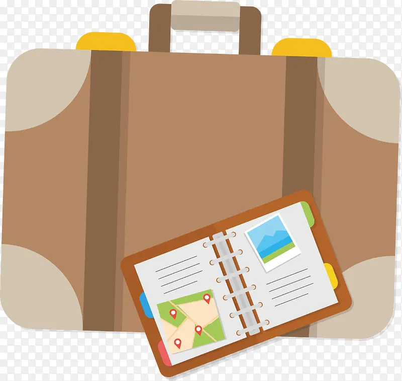 旅行箱日记本旅游旅行设计素材