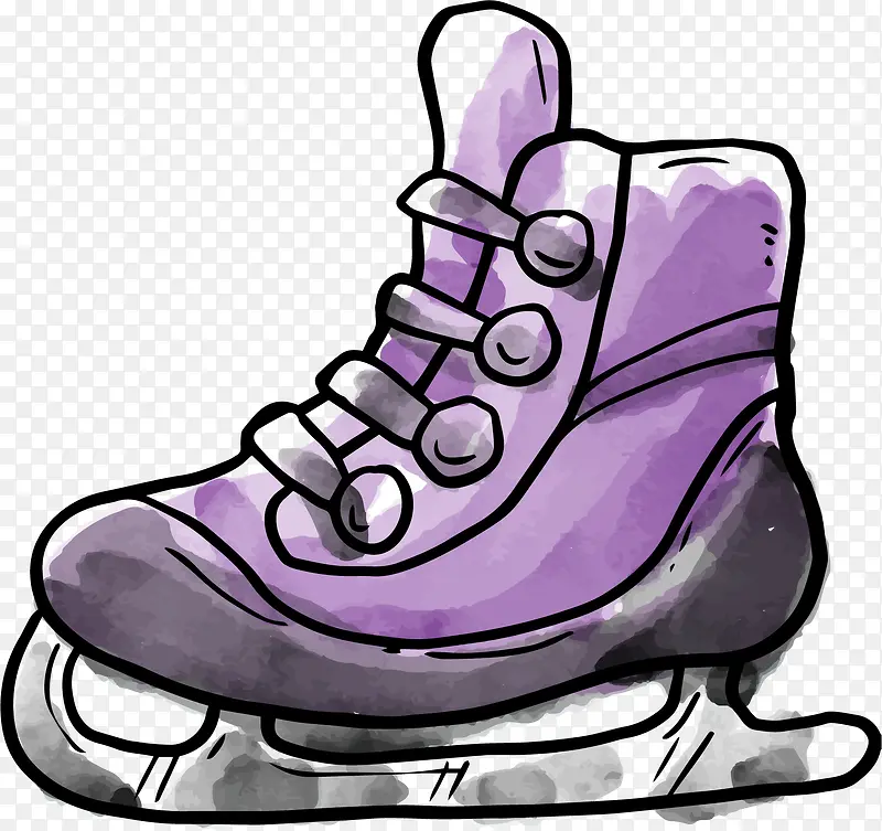 矢量手绘溜冰鞋