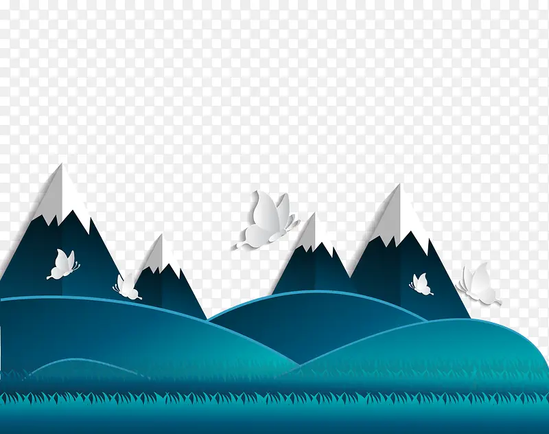 雪山剪贴画矢量图