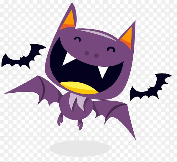 卡通万圣节幽灵蝙蝠设计
