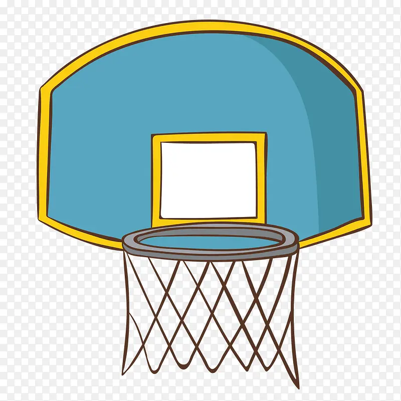 卡通版蓝色的篮球框