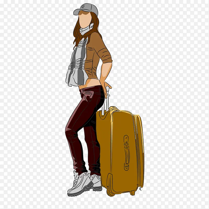拉行李箱女性模特腰部曲线