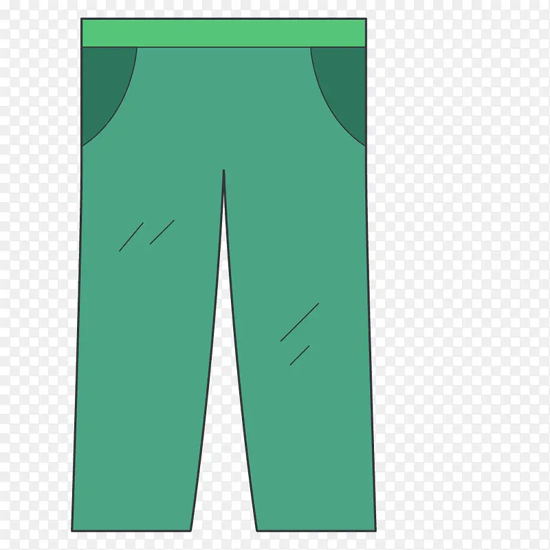 绿色手绘的裤子服装