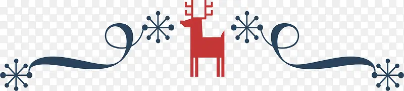 红色驯鹿圣诞标题框
