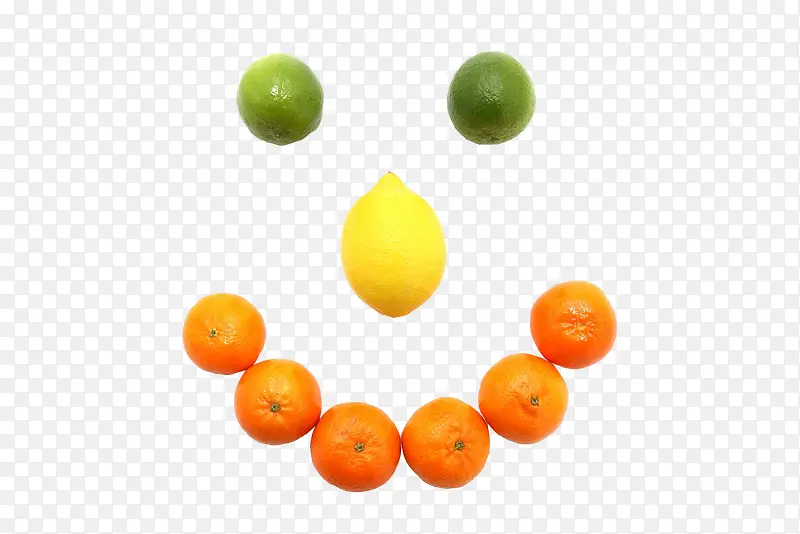 水果组成的笑脸透明背景素材