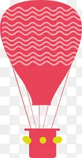 粉色卡通条纹热气球