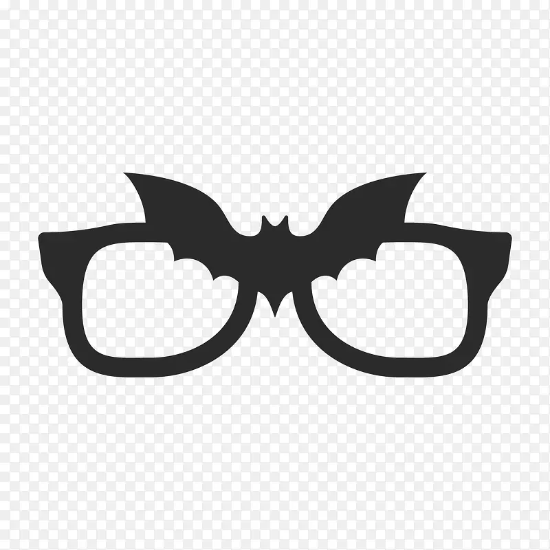 黑色蝙蝠眼镜元素