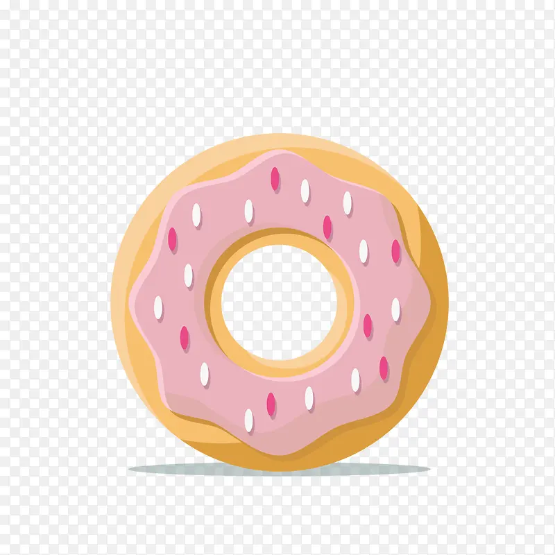 粉色卡通甜甜圈矢量图