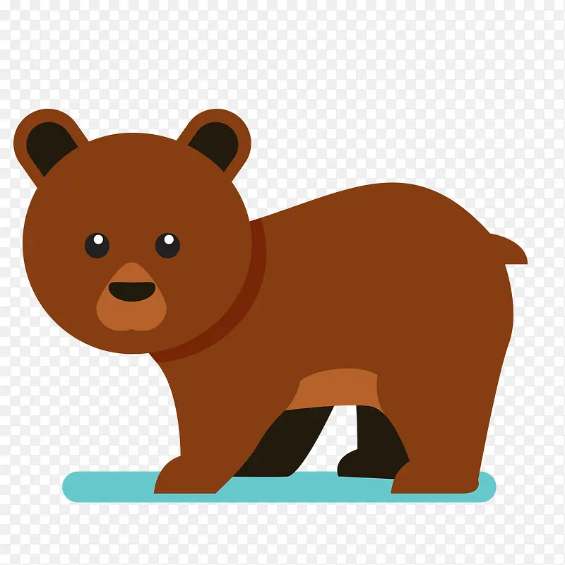 卡通棕色的熊动物设计