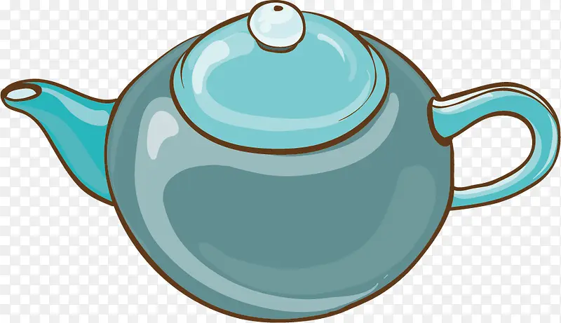 矢量蓝色茶壶