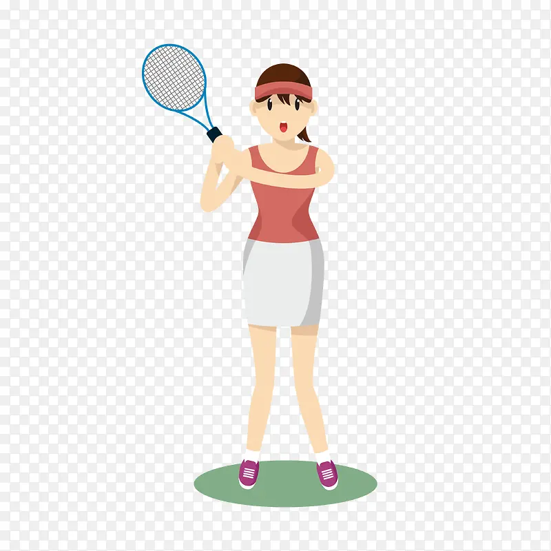 网球拍打动作素材图案